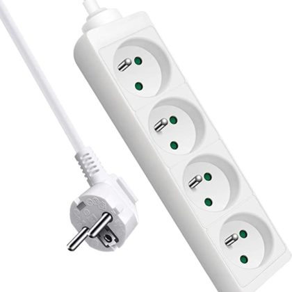 Multi-prises électrique 4 prises 1,50m