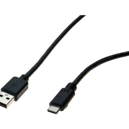Cordon USB 2.0 type A / C noir 1,0 m
